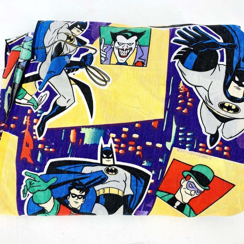 Vintage 1995 DC Comics Batman Twin Fitted Sheet Joker Robin Riddler Bedding 90s